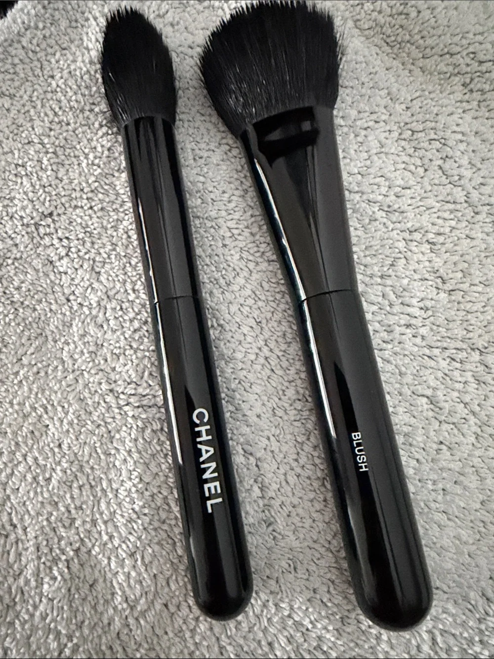 CHANEL Black Makeup Brushes- blush and powder